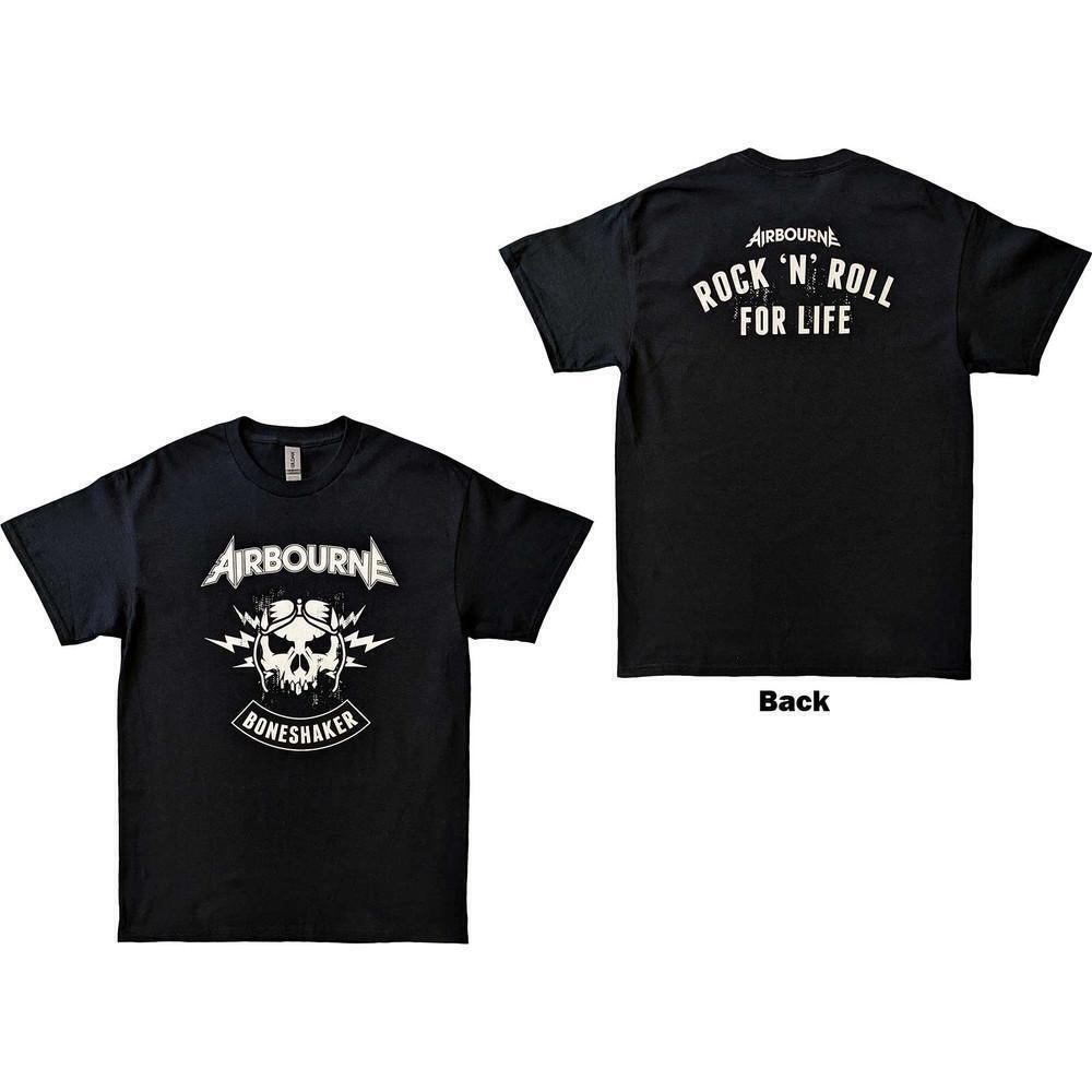 Airbourne Unisex T Shirt R N R Boneshaker Back Print 2 Sided